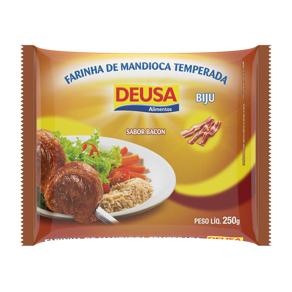 Farinha de Mandioca Temperada Biju Sabor Bacon 250g