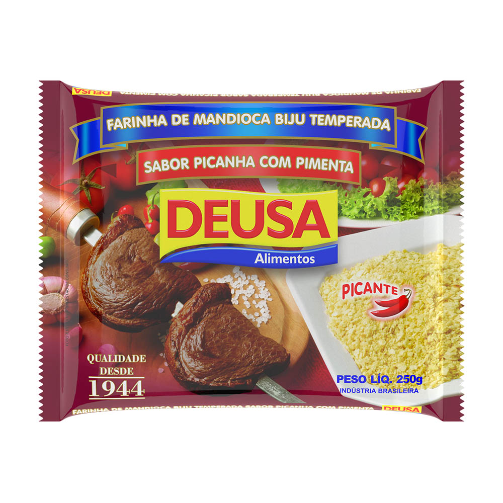 Farinha de Mandioca Temperada Biju Sabor Picanha com Pimenta 250g