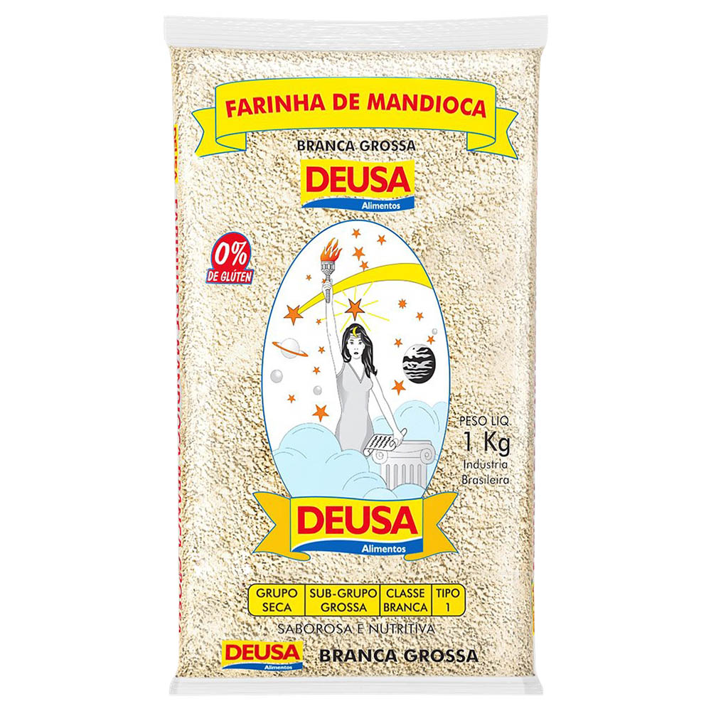 Farinha de Mandioca Branca Grossa 1kg